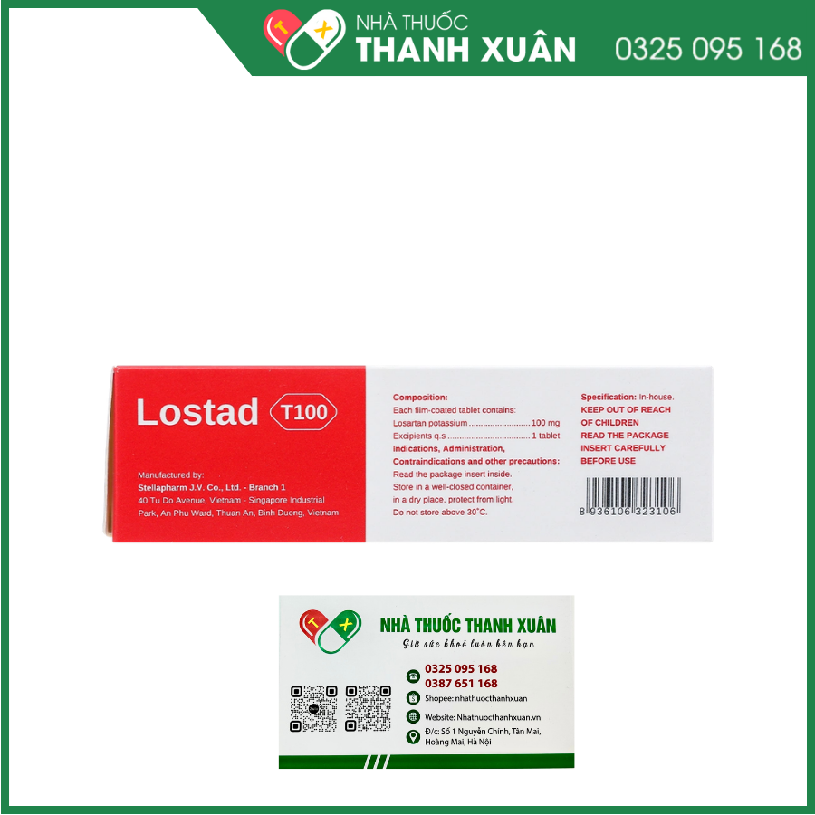 Lostad T100 điều trị tăng huyết áp, suy tim mạn tính